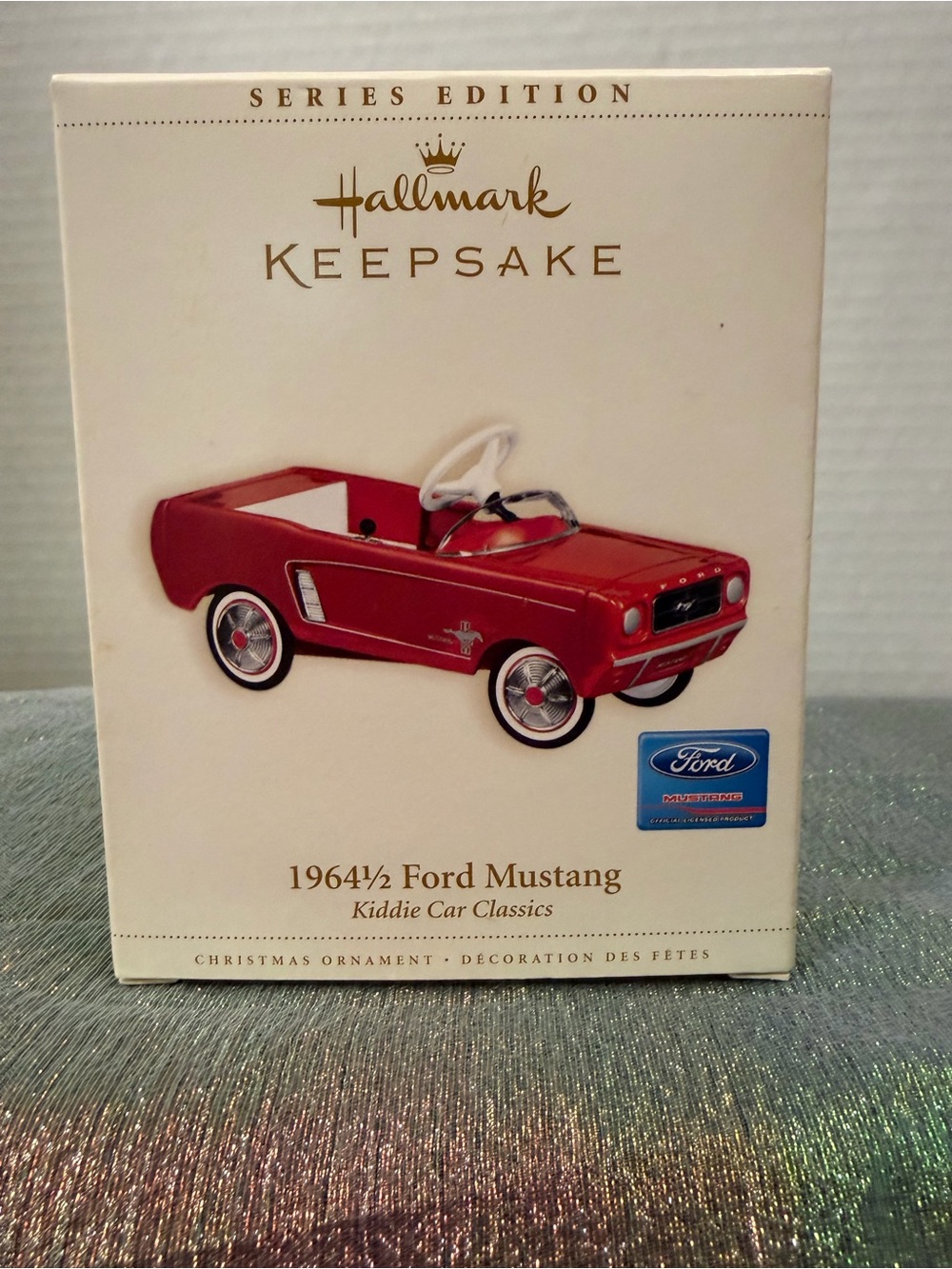 Hallmark Keepsake 1964 Red Ford Mustang Kiddie Car Ornament
